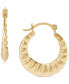 ფოტო #2 პროდუქტის 2-Pc. Set Cubic Zirconia Stud & Crimped Hoop Earrings in 10k Gold