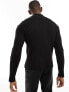 Фото #7 товара Weekday Derek slim fit zip through rib cardigan in black