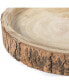 Wood Tree Bark Indented Display Tray Serving Plate Platter Charger, Set of 4