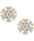 ფოტო #3 პროდუქტის Diamond Starburst Cluster Stud Earrings (1/4 ct. t.w.) in 14k Gold