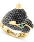 ფოტო #1 პროდუქტის EFFY® Black Diamond (1-3/4 ct. t.w.) & Emerald (1/10 ct. t.w.) Panther Head Ring in 14k Gold