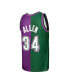 Men's Ray Allen Green, Purple Milwaukee Bucks Hardwood Classics 1996-97 Split Swingman Jersey