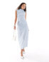 Ghospell Sana gingham maxi dress in light blue