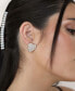 ფოტო #3 პროდუქტის 18K Gold Plated Pave Crystal Heart Large Stud Earrings