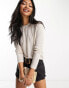 Фото #1 товара ASOS DESIGN light weight marled boxy long sleeve top in oatmeal marl