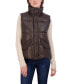 Women's Faux Leather Puffer Vest