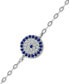 ფოტო #3 პროდუქტის Cubic Zirconia Evil Eye Ankle Bracelet in Sterling Silver, Created for Macy's