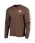 ფოტო #3 პროდუქტის Men's Cleveland Browns Brown Franklin Long Sleeve T-shirt