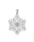 ფოტო #2 პროდუქტის Cubic Zirconia CZ Accent Holiday Party Frozen Winter Snowflake Pendant Necklace For Women For Teen .925 Sterling Silver