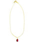 Gold-Tone Ruby Pendant Necklace, 16" + 1" extender