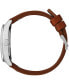 ფოტო #2 პროდუქტის Mickey Aviator Brown Leather Strap Watch 40mm