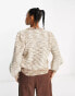 Фото #4 товара Pieces puff sleeve mixed yarn jumper in cream