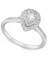 ფოტო #3 პროდუქტის Diamond Pear Halo Engagement Ring (1/2 ct. t.w.) in 14k White Gold