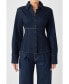 ფოტო #2 პროდუქტის Women's Denim Flared Shirt