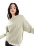 Bershka oversized sweatshirt in light green