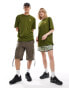 The North Face Mountain Sketch backprint oversized t-shirt in khaki