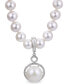 Фото #3 товара White Cultured Freshwater Pearl and White Topaz Enhancer in Sterling Silver