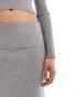 Фото #3 товара Mango knitted fold over co-ord skirt in grey