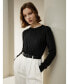 Women's Classic Cable Knit Sweater with Ribbed Edges for Women