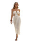 Фото #1 товара Women’s Cupshe X JoJo Crochet Cutout Halter Midi Cover-Up Dress