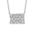 ფოტო #2 პროდუქტის Sterling Silver with White Gold Plating Clear Emerald Cubic Zirconia Rectangular Cluster Necklace