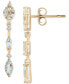 ფოტო #3 პროდუქტის Sky Blue Topaz (2-1/6 ct. tw.) & Diamond (1/20 ct. tw.) Drop Earrings in 14k Gold