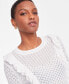 ფოტო #3 პროდუქტის Women's Pointelle Ruffle-Trim Sweater, Created for Macy's