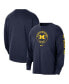 Фото #1 товара Men's Navy Michigan Wolverines Heritage Max90 Long Sleeve T-shirt