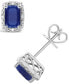 ფოტო #1 პროდუქტის Sapphire (1-1/3 ct. t.w.) and Diamond Accent Stud Earrings in Sterling Silver