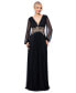 Фото #1 товара Women's Plunge-Neck Blouson-Sleeve Gown