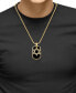 ფოტო #2 პროდუქტის EFFY® Men's Onyx & Diamond (1/5 ct. t.w.) Star of David Dog Tag 22" Pendant Necklace in 14k Gold