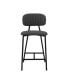 Rococo Faux Leather and Metal Counter Height Bar Stool