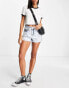 Фото #4 товара Miss Selfridge denim studded short in acid bleach wash