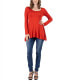 Women's Long Sleeve Swing Style Flare Tunic Top