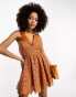 Фото #2 товара ASOS DESIGN lace collar mini dress with open back detail in rust