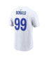 Фото #2 товара Men's Aaron Donald White Los Angeles Rams Super Bowl LVI Bound Name and Number T-shirt