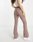 ASOS DESIGN Petite flare trouser with cargo pocket detail in mink