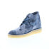 Фото #8 товара Clarks Desert Coal 26160188 Mens Blue Suede Lace Up Chukkas Boots