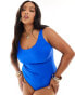 Фото #2 товара ASOS DESIGN Curve scoop swimsuit in cobalt