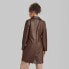 Фото #2 товара Women's Faux Leather Trench Coat - Wild Fable