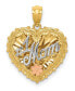 ფოტო #1 პროდუქტის #1 Mom Shadowbox Charm in 14k Yellow, White and Rose Gold