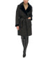 Фото #1 товара Women's Belted Notched-Collar Faux-Shearling Coat, Created for Macy's