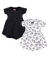 ფოტო #1 პროდუქტის Baby Girls Cotton Short-Sleeve Dresses 2pk, Toile