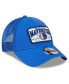 Фото #3 товара Men's Blue Dallas Mavericks Plate Oversized Patch Trucker 9FORTY Adjustable Hat