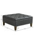 Lindsey 36" Tufted Square Wood Frame Cocktail Ottoman