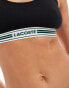 Lacoste heritage logo racer back bralet in black