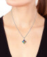 ფოტო #4 პროდუქტის EFFY® Multi-Gemstone Flower 18" Pendant Necklace (3 ct. t.w.) in Sterling Silver
