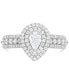 ფოტო #3 პროდუქტის Diamond Pear Double Halo Engagement Ring (1 ct. t.w.) in 14k White Gold