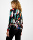 Фото #2 товара Women's Lisette Printed Long-Sleeve Tie-Front Top