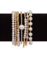 ფოტო #5 პროდუქტის Cultured Freshwater Pearl (4-1/2 - 5mm) Polished Bead Stretch Bracelet in 18k Gold-Plated Sterling Silver